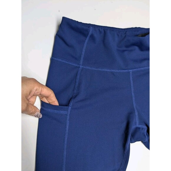 Balef Athletic Shorts Women Medium Bike Cycle Pockets Gym Navy Blue M - Picture 3 of 8